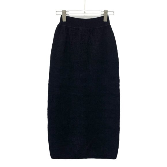Fendi Black Logo Embossed Knitted Midi Skirt With Drawstring Waist 40/M New With - Picture 1 of 8